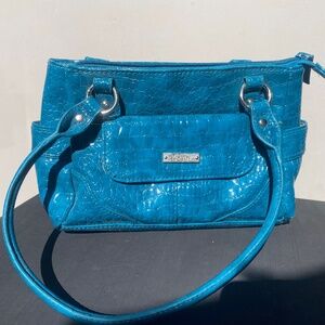Purse. Blue. Faux leather